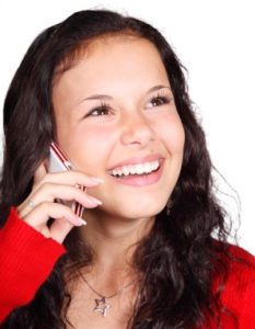woman using phone