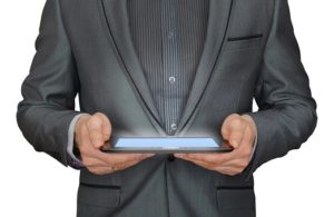 man wearing black suit