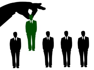 hand and 5 men graphic