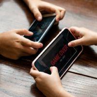 playing mobile games